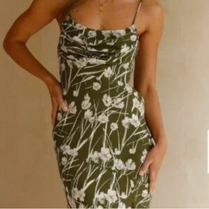 Billy J Rust Brown Floral Dress